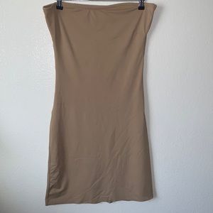 ASSETS BY SARA BLAKELY, SPANX STRAPLESS NUDE TAN SLIP SHAPEWEAR DRESS SIZE 1X